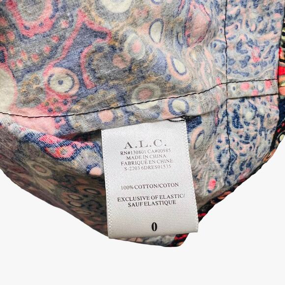 A.L.C. Women's Dani Floral Cotton Mini Dress Size 0 - Picture 8 of 12
